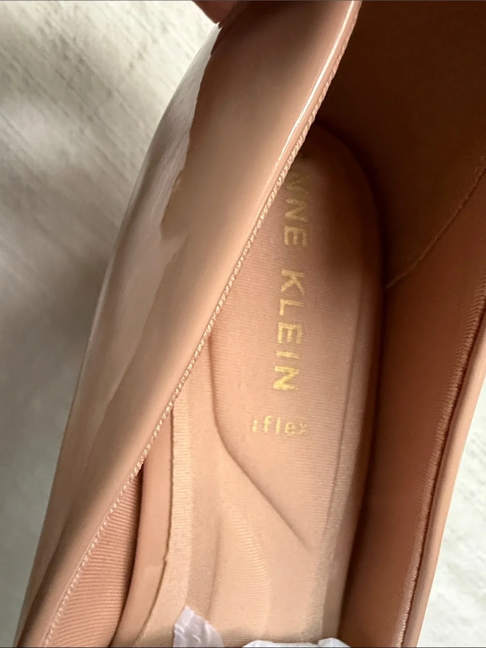 Anne Klein Iflex Women's Nude Patent Pointed-Toe Pumps NWOT